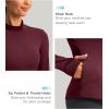 imageThermal Shirts for Women Long Sleeve Mock Neck Fleece Tops Running Workout Cold Weather Gear with Zip PocketWine