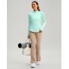 imageThermal Shirts for Women Long Sleeve Mock Neck Fleece Tops Running Workout Cold Weather Gear with Zip PocketZaqua