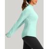 imageThermal Shirts for Women Long Sleeve Mock Neck Fleece Tops Running Workout Cold Weather Gear with Zip PocketZaqua