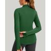 imageThermal Shirts for Women Long Sleeve Mock Neck Fleece Tops Running Workout Cold Weather Gear with Zip PocketZarmy Green