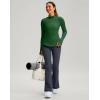 imageThermal Shirts for Women Long Sleeve Mock Neck Fleece Tops Running Workout Cold Weather Gear with Zip PocketZarmy Green