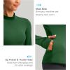 imageThermal Shirts for Women Long Sleeve Mock Neck Fleece Tops Running Workout Cold Weather Gear with Zip PocketZarmy Green