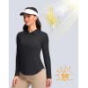 imageWomens Golf Shirts Lightweight UPF 50 Long Sleeve Shirts UV Protection Quick Dry Cool Polo Shirts for Women Work OutdoorBlack