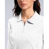 imageWomens Golf Shirts Lightweight UPF 50 Long Sleeve Shirts UV Protection Quick Dry Cool Polo Shirts for Women Work OutdoorBlack Dot