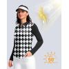 imageWomens Golf Shirts Lightweight UPF 50 Long Sleeve Shirts UV Protection Quick Dry Cool Polo Shirts for Women Work OutdoorBlack Plaid