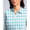 imageWomens Golf Shirts Lightweight UPF 50 Long Sleeve Shirts UV Protection Quick Dry Cool Polo Shirts for Women Work OutdoorBlue Plaid