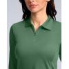 imageWomens Golf Shirts Lightweight UPF 50 Long Sleeve Shirts UV Protection Quick Dry Cool Polo Shirts for Women Work OutdoorGreen