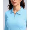 imageWomens Golf Shirts Lightweight UPF 50 Long Sleeve Shirts UV Protection Quick Dry Cool Polo Shirts for Women Work OutdoorLight Blue