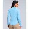 imageWomens Golf Shirts Lightweight UPF 50 Long Sleeve Shirts UV Protection Quick Dry Cool Polo Shirts for Women Work OutdoorLight Blue