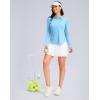 imageWomens Golf Shirts Lightweight UPF 50 Long Sleeve Shirts UV Protection Quick Dry Cool Polo Shirts for Women Work OutdoorLight Blue