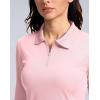 imageWomens Golf Shirts Lightweight UPF 50 Long Sleeve Shirts UV Protection Quick Dry Cool Polo Shirts for Women Work OutdoorPink