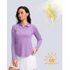 imageWomens Golf Shirts Lightweight UPF 50 Long Sleeve Shirts UV Protection Quick Dry Cool Polo Shirts for Women Work OutdoorPurple