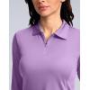 imageWomens Golf Shirts Lightweight UPF 50 Long Sleeve Shirts UV Protection Quick Dry Cool Polo Shirts for Women Work OutdoorPurple
