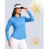 imageWomens Golf Shirts Lightweight UPF 50 Long Sleeve Shirts UV Protection Quick Dry Cool Polo Shirts for Women Work OutdoorSky Blue