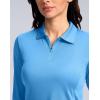 imageWomens Golf Shirts Lightweight UPF 50 Long Sleeve Shirts UV Protection Quick Dry Cool Polo Shirts for Women Work OutdoorSky Blue