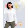 imageWomens Golf Shirts Lightweight UPF 50 Long Sleeve Shirts UV Protection Quick Dry Cool Polo Shirts for Women Work OutdoorWhite