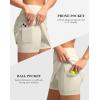 imageWomens Golf Skirts Skort 4 Side Pockets High Waisted Stretchy Tennis Skirt with Short Athletic CasualBeige