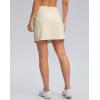 imageWomens Golf Skirts Skort 4 Side Pockets High Waisted Stretchy Tennis Skirt with Short Athletic CasualBeige