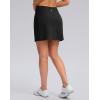 imageWomens Golf Skirts Skort 4 Side Pockets High Waisted Stretchy Tennis Skirt with Short Athletic CasualBlack