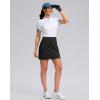 imageWomens Golf Skirts Skort 4 Side Pockets High Waisted Stretchy Tennis Skirt with Short Athletic CasualBlack