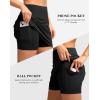 imageWomens Golf Skirts Skort 4 Side Pockets High Waisted Stretchy Tennis Skirt with Short Athletic CasualBlack