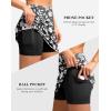 imageWomens Golf Skirts Skort 4 Side Pockets High Waisted Stretchy Tennis Skirt with Short Athletic CasualBlack Flower