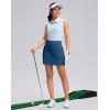 imageWomens Golf Skirts Skort 4 Side Pockets High Waisted Stretchy Tennis Skirt with Short Athletic CasualBlue