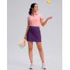 imageWomens Golf Skirts Skort 4 Side Pockets High Waisted Stretchy Tennis Skirt with Short Athletic CasualDeep Purple