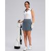 imageWomens Golf Skirts Skort 4 Side Pockets High Waisted Stretchy Tennis Skirt with Short Athletic CasualDusty Blue
