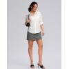 imageWomens Golf Skirts Skort 4 Side Pockets High Waisted Stretchy Tennis Skirt with Short Athletic CasualIron Grey