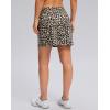 imageWomens Golf Skirts Skort 4 Side Pockets High Waisted Stretchy Tennis Skirt with Short Athletic CasualLeopard