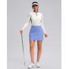 imageWomens Golf Skirts Skort 4 Side Pockets High Waisted Stretchy Tennis Skirt with Short Athletic CasualLight Blue