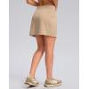 imageWomens Golf Skirts Skort 4 Side Pockets High Waisted Stretchy Tennis Skirt with Short Athletic CasualLight Khaki