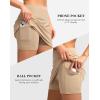imageWomens Golf Skirts Skort 4 Side Pockets High Waisted Stretchy Tennis Skirt with Short Athletic CasualLight Khaki