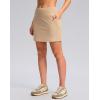 imageWomens Golf Skirts Skort 4 Side Pockets High Waisted Stretchy Tennis Skirt with Short Athletic CasualLight Khaki