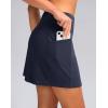 imageWomens Golf Skirts Skort 4 Side Pockets High Waisted Stretchy Tennis Skirt with Short Athletic CasualNavy