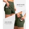 imageWomens Golf Skirts Skort 4 Side Pockets High Waisted Stretchy Tennis Skirt with Short Athletic CasualOlive Green