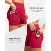 imageWomens Golf Skirts Skort 4 Side Pockets High Waisted Stretchy Tennis Skirt with Short Athletic CasualRed