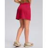 imageWomens Golf Skirts Skort 4 Side Pockets High Waisted Stretchy Tennis Skirt with Short Athletic CasualRed