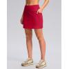 imageWomens Golf Skirts Skort 4 Side Pockets High Waisted Stretchy Tennis Skirt with Short Athletic CasualRed