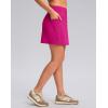 imageWomens Golf Skirts Skort 4 Side Pockets High Waisted Stretchy Tennis Skirt with Short Athletic CasualRose