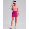 imageWomens Golf Skirts Skort 4 Side Pockets High Waisted Stretchy Tennis Skirt with Short Athletic CasualRose