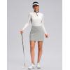 imageWomens Golf Skirts Skort 4 Side Pockets High Waisted Stretchy Tennis Skirt with Short Athletic CasualSilver Grey