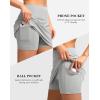imageWomens Golf Skirts Skort 4 Side Pockets High Waisted Stretchy Tennis Skirt with Short Athletic CasualSilver Grey
