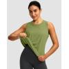 imageWomens Workout Tops Racerback Athletic Tank Tops Sleeveless Loose Fit Yoga Running Gym Shirts for WomenArmy Green