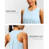 imageWomens Workout Tops Racerback Athletic Tank Tops Sleeveless Loose Fit Yoga Running Gym Shirts for WomenBlue Linen