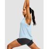imageWomens Workout Tops Racerback Athletic Tank Tops Sleeveless Loose Fit Yoga Running Gym Shirts for WomenBlue Linen