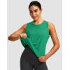 imageWomens Workout Tops Racerback Athletic Tank Tops Sleeveless Loose Fit Yoga Running Gym Shirts for WomenGreen
