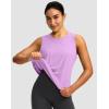imageWomens Workout Tops Racerback Athletic Tank Tops Sleeveless Loose Fit Yoga Running Gym Shirts for WomenLight Purple