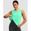 imageWomens Workout Tops Racerback Athletic Tank Tops Sleeveless Loose Fit Yoga Running Gym Shirts for WomenMint Green